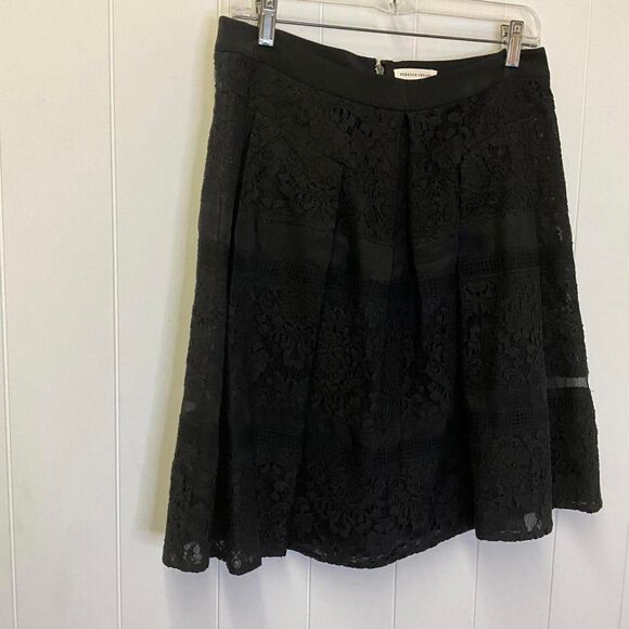 Rebecca Taylor Women's Size 10 Black Lace Tiered Mini Skirt Evening Night Out - Picture 2 of 8